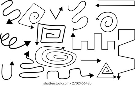 Hand drawn grunge arrows vector. Grunge arrow brush. Grunge arrow paint pointing right.