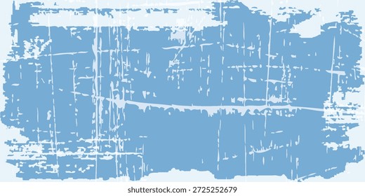 Fundo grunge desenhado à mão. Sofrimento azul e branco resistiram textura de sobreposição áspera com linhas de arranhão. Design de quadro Grunge com manchas de tinta branca. Textura de inverno. vetor eps 10