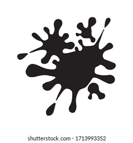 Hand drawn grunge background shapes. Isolated ink spots. Black spot. Vector illustration. Brush