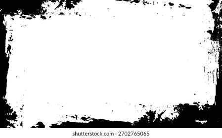 El borde del marco del pincel grunge dibujado a mano crea un elemento visual llamativo. Arte vectorial