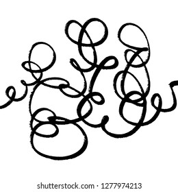 Hand drawn grunge brush scribble sketch line object isolated on white background