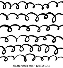 Hand drawn grunge brush scribble texture lines isolated on white background
