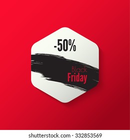 Hand drawn grunge brush smears. Black Friday