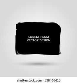 Hand drawn grunge brush square isolated on grey background, frames for text or quote.