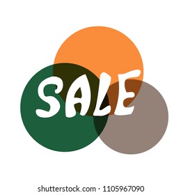Hand drawn grunge brush strokes and splatters. Hand written text sale, discount banners.