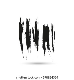 Hand drawn grunge brush strokes isolated on white background with shadow, frames for text or quote.