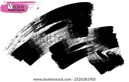 Hand Drawn Grunge Brush vector, Set of Hand Drawn Grunge Brush Smears, Black vector brush strokes collection. Black paint spots vector for design, Set of Hand Drawn Grunge Brush Smears,  Grungy art