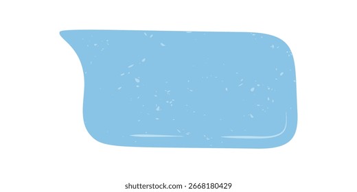 Burbuja grunge dibujada a mano en azul claro con forma de rectángulo orgánico. Gráfico único del cuadro de discurso del chat y del cuadro de texto del mensaje, ideal para la comunicación y el elemento de la charla en proyectos creativos.