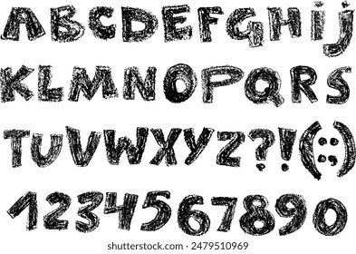 Handgezeichnete Grunge Chalk Texturierte Schriftart