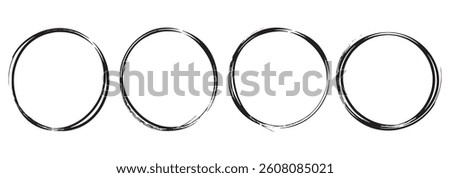 Hand drawn grunge circle brush strokes