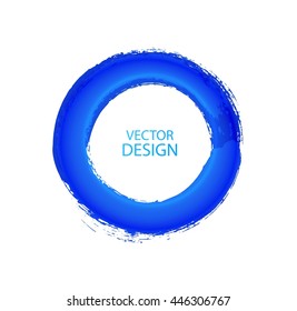 Hand drawn grunge circle frame. Vector illustration.