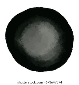 Hand drawn grunge circle ink watercolor banner frame vector illustration