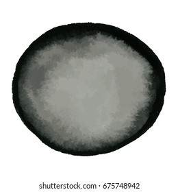 Hand drawn grunge circle ink watercolor banner frame vector illustration
