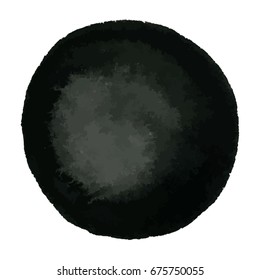 Hand drawn grunge circle ink watercolor banner frame vector illustration