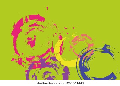 Hand drawn grunge circle. Vector colorful background design