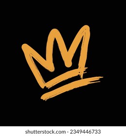 hand drawn grunge of crown logo with graffiti style