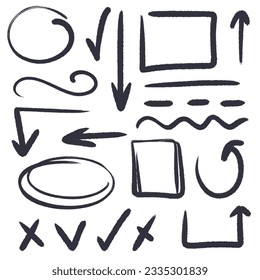 Handgezeichnete Grunge-Elemente für Scrapbook und Tagebuch