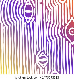 Hand drawn grunge gradient texture. Artistic illustration of rough graphic pattern, ethnic abstract lines, tribal ink symbols. Vector image