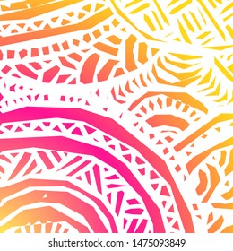 Hand drawn grunge gradient texture. Artistic illustration of rough graphic pattern, ethnic abstract lines, tribal ink symbols. Vector image