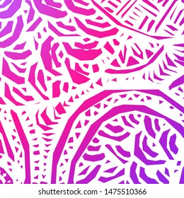 Hand drawn grunge gradient texture. Artistic illustration of rough graphic pattern, ethnic abstract lines, tribal ink symbols. Vector image