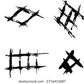 Conjunto de Grade Grunge Desenhado à Mão
