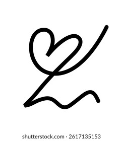 Hand drawn grunge heart on isolated white background. Love sign set. Unique sign for design. Black and white illustration. Doodle for flyers, greeting cards and banners