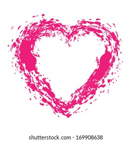 Hand Drawn Grunge Heart, vector illustration