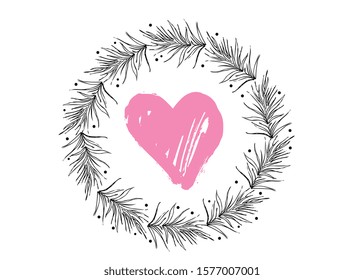 Hand drawn grunge hearts. Vector illustration hearts. Valentine's day.