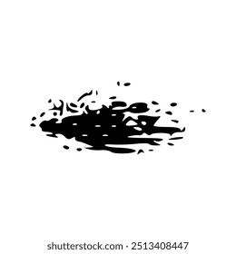 Hand drawn grunge ink brush strokes and lines, creative brush lines with rough edges. Abstract freehand doodle line borders. Black splashes