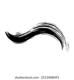 Hand drawn grunge ink brush strokes and lines, creative brush lines with rough edges. Abstract freehand doodle line borders. Black splashes