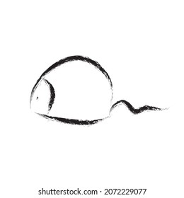 Hand drawn grunge mouse isolated on white