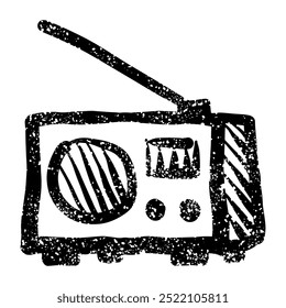  Hand drawn grunge old radio