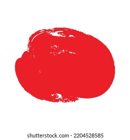 Hand drawn grunge red circle. Red  Paint Brush Circle Vector. Red round blob. 