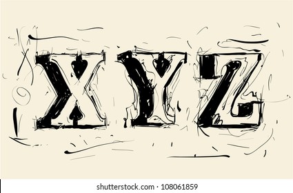 Handgezeichnete, schreibende Vektorgrafik