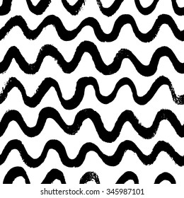 Hand drawn grunge seamless pattern. Inky abstract texture.