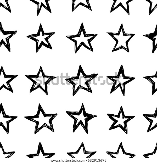 Hand Drawn Grunge Seamless Pattern Black Stock Vector (Royalty Free ...