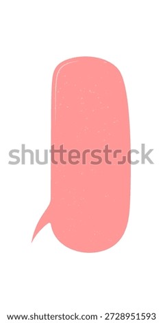 Hand drawn grunge speech bubble in an organic rectangle form sticker. Rough pink sticker with texture adds a playful chat and message element, ideal for communication, comment, or modern label use.