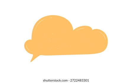Adesivo de fala em nuvem estilo grunge desenhado à mão como um balão de bate-papo fluido. Caixa de mensagem de conversação em laranja com bolha e textura única, perfeito para o plano de fundo do conceito criativo conversa ou diálogo.