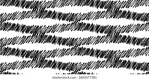 Hand drawn grunge style wavy seamless pattern. Trendy vector waves texture. Geometric simple print for textile, fabric, wallpaper, wrapping, scrapbook and packaging