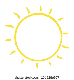 Hand drawn grunge sun icon