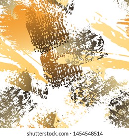 Hand Drawn Grunge Surface. Chalk Coal and Paint Print. Seamless Pattern. Artistic Modern Splash Print. Black and White Watercolor Overlay Surface. Abstract Brush Vector illustration.