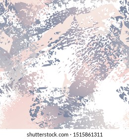 Hand Drawn Grunge Surface. Chalk Coal and Paint Print. Seamless Pattern. Splash Trends Motif. Artistic Creative Black and White Watercolor Overlay Surface. Abstract Brush Vector illustration.