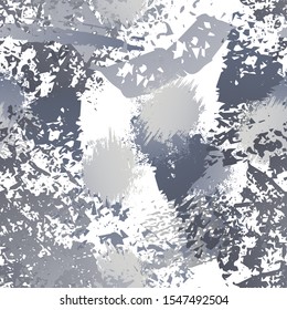 Hand Drawn Grunge Surface. Chalk Coal and Paint Print. Seamless Pattern. Splash Trends Motif. Artistic Summer Black and White Watercolor Overlay Surface. Abstract Brush Vector illustration.