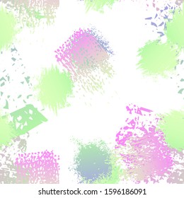 Hand Drawn Grunge Surface. Chalk Coal and Paint Print. Seamless Pattern. Splash Print. Artistic Cool Black and White Watercolor Overlay Surface. Abstract Brush Vector illustration.