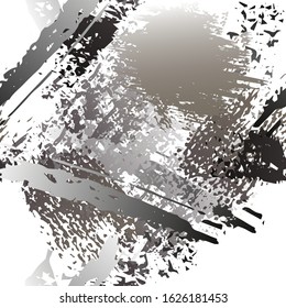 Hand Drawn Grunge Surface. Chalk Coal and Paint Print. Seamless Pattern. Splash Print. Artistic Cool Black and White Watercolor Overlay Surface. Abstract Brush Vector illustration.