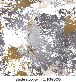 Hand Drawn Grunge Surface. Chalk Coal and Paint Print. Seamless Pattern. Splash Print. Artistic Modern Black and White Watercolor Overlay Surface. Abstract Brush Vector illustration.