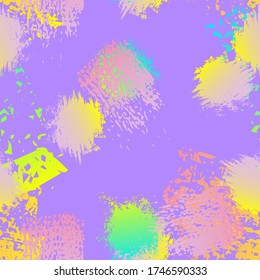 Hand Drawn Grunge Surface. Chalk Coal and Paint Print. Seamless Pattern. Splatter Pattern. Artistic Cool Black and White Watercolor Overlay Surface. Abstract Brush Vector illustration.