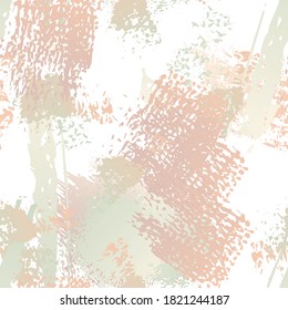 Hand Drawn Grunge Surface. Chalk Coal and Paint Print. Seamless Pattern. Artistic Modern Splash Trends Motif. Black and White Watercolor Overlay Surface. Abstract Brush Vector illustration.