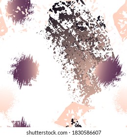 Hand Drawn Grunge Surface. Chalk Coal and Paint Print. Seamless Pattern. Splash Trends Motif. Artistic Modern Black and White Watercolor Overlay Surface. Abstract Brush Vector illustration.