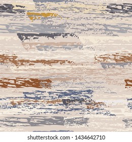 Hand Drawn Grunge Surface. Stripy Chalk Coal Pattern. Seamless Pattern. Modern Chalk Print. Khaki and Camo Backdrop. Art Background Surface. Brush Vector illustration.